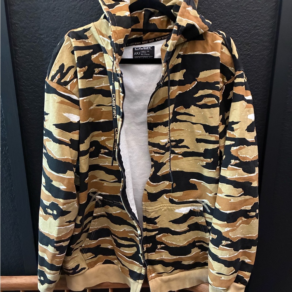 Combat Iron Apparel Desert Camouflage Zip-Up Fleece Lined Hoodie